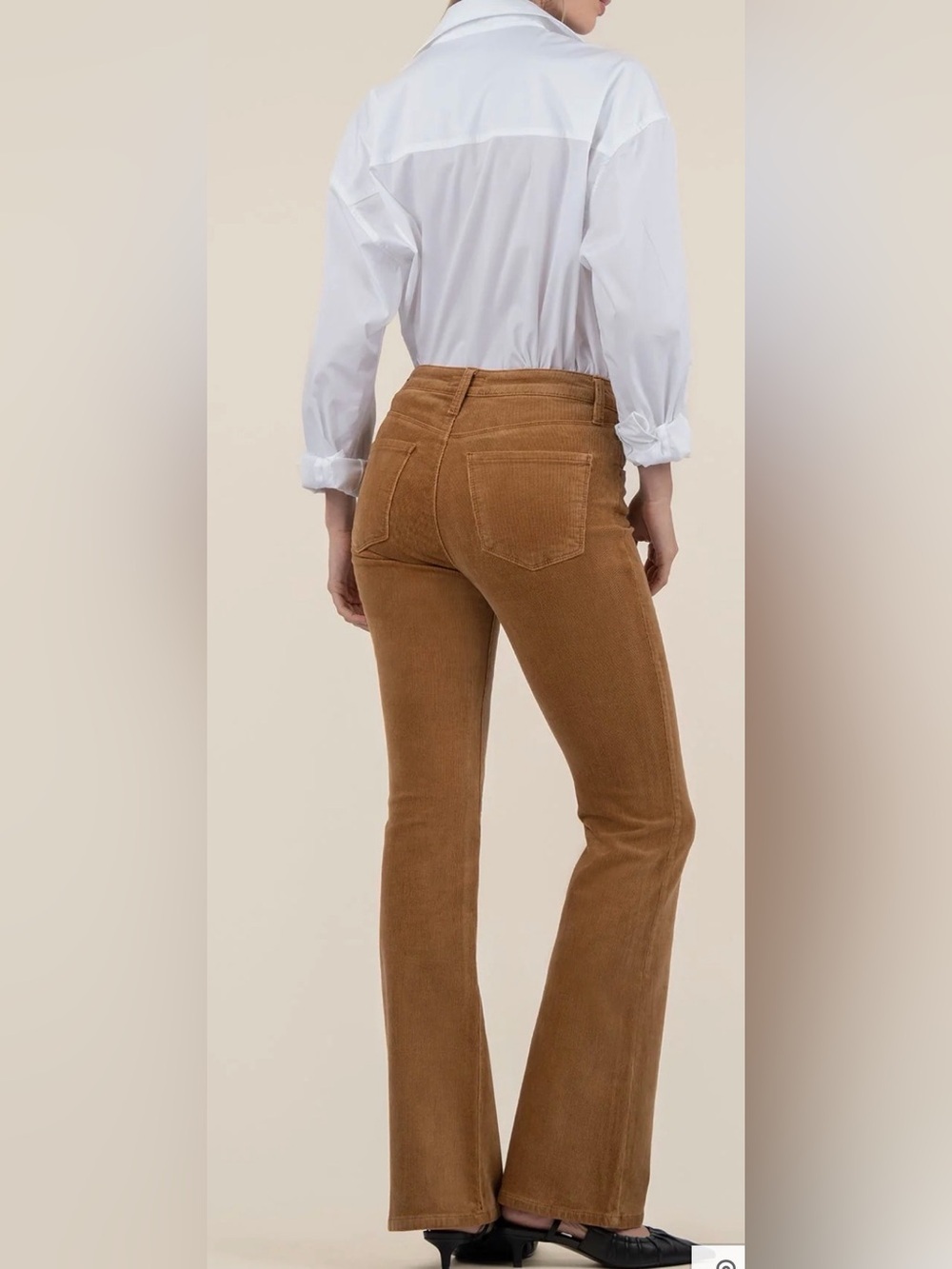 KUT from the Kloth Ana High Rise Flare Corduroy Pants - Brown Size 10 - Picture 5 of 8